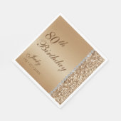 Elegant Gold 80. Geburtstag Serviette (Ecke)