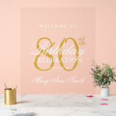 Elegant Gold 80. Geburtstagsparty Willkommen Acrylschild (Hochzeit)