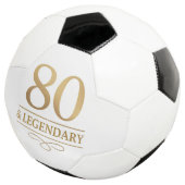 Elegant Gold 80. & Legendary Birthday Fußball (Dreiviertel)