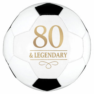 Elegant Gold 80. & Legendary Birthday Fußball
