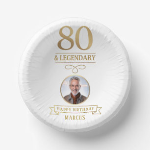 Elegant Gold 80. & Legendary Birthday Pappteller