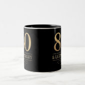 Elegant Gold 80. & Legendary Birthday Zweifarbige Tasse (Mittel)