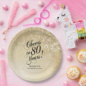 Elegant Gold 80th Birthday Pappteller (Party)