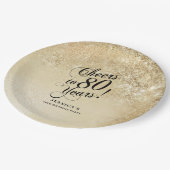 Elegant Gold 80th Birthday Pappteller (Schrägansicht)