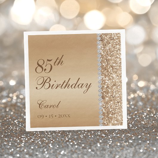 Elegant Gold 85. Geburtstag Serviette