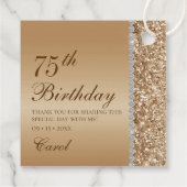 Elegant Gold 85. Geburtstag Vielen Dank Geschenkanhänger (Rückseite)