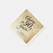 Elegant Gold 90. Geburtstag Serviette (Ecke)