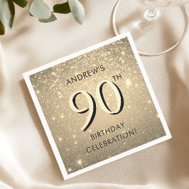 Elegant Gold 90. Geburtstag Serviette