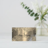 Elegant Gold Abstrakt Bokeh Glitzer Shinting Visitenkarte (Stehend Vorderseite)