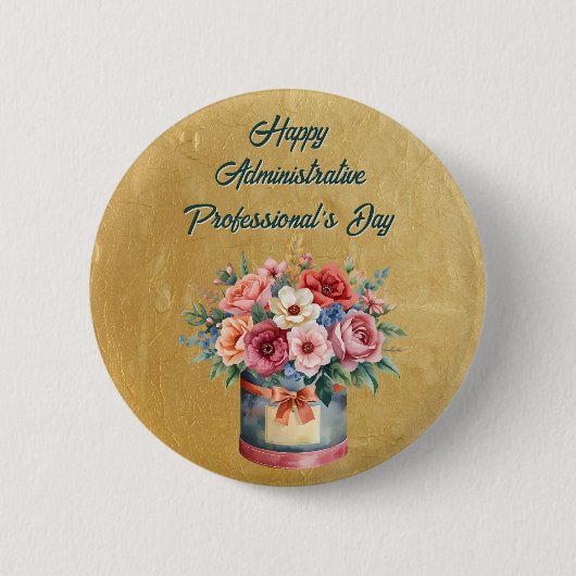 Elegant Gold Administrative Professionals Day Button (Vorderseite)