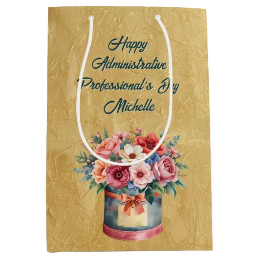 Elegant Gold Administrative Professionals Day Mittlere Geschenktüte (Vorderseite)