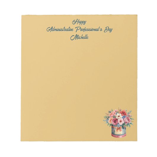 Elegant Gold Administrative Professionals Day Notizblock (Vorderseite)