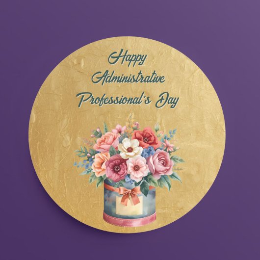 Elegant Gold Administrative Professionals Day Runder Aufkleber