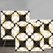 Elegant Gold and Black Art Nouveau Geometric Patte Fliese