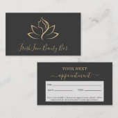 Elegant gold and black beauty salon terminkarte (Vorne/Hinten)