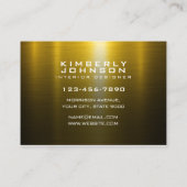 Elegant Gold and Black Business Card Design Visitenkarte (Rückseite)
