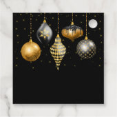 Elegant Gold and Black Ornament Christmas Geschenkanhänger (Rückseite)