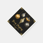 Elegant Gold and Black Ornament Christmas Serviette (Ecke)