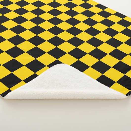 Elegant Gold and Black Square Pattern Sherpadecke (3/4)