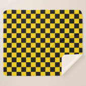 Elegant Gold and Black Square Pattern Sherpadecke (Vorderseite (Horizontal))