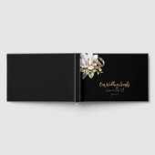 Elegant Gold and Black Wedding Rings Wedding Gästebuch (Voll)