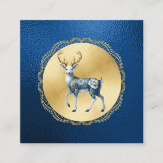 Elegant Gold and Blue Christmas Enclosure Note Begleitkarte