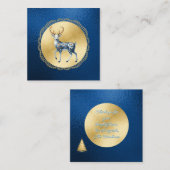 Elegant Gold and Blue Christmas Enclosure Note Begleitkarte (Vorne/Hinten)