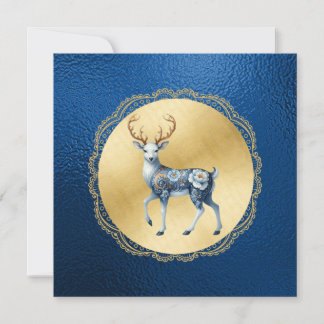 Elegant Gold and Blue Christmas Thank You Note Dankeskarte
