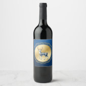 Elegant Gold and Blue Wine Label Weinetikett (Vorderseite)