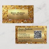 Elegant Gold And Gold Glitter  Visitenkarte (Vorne/Hinten)