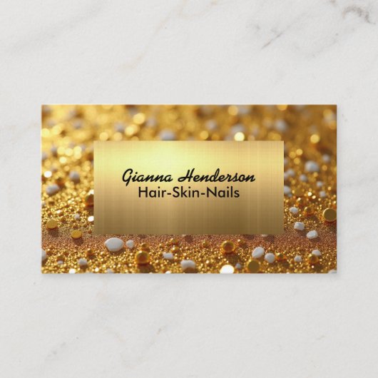 Elegant Gold And Gold Glitter  Visitenkarte (Vorderseite)