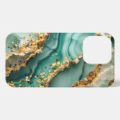 Elegant Gold And Green Marble iPhone Hülle (Rückseite (Horizontal))