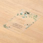 Elegant Gold and Greenery Eukalyptus Wedding Acryleinladungen (Ablage )