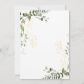 Elegant Gold and Greenery Eukalyptus Wedding Einladung (Rückseite)