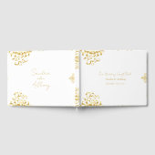 Elegant Gold and White Damask Wedding Guest Book Gästebuch (Voll)