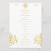 Elegant Gold and White Damask Wedding Programm (Vorderseite)