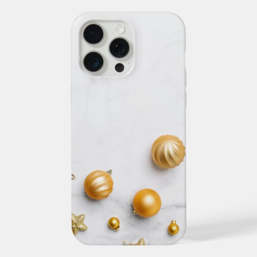 Elegant Gold And White Marble iPhone Hülle (Rückseite)