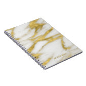 Elegant Gold and White Marble Pattern with Name Notizblock (Rechte Seite)