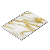 Elegant Gold and White Marble Pattern with Name Notizblock (Linke Seite)