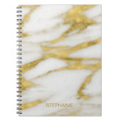 Elegant Gold and White Marble Pattern with Name Notizblock (Vorderseite)