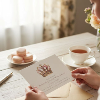 Elegant Gold and White Stripes Princess Birthday  Einladung