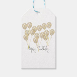 Elegant Gold Balloon Happy Birthday Geschenkanhänger
