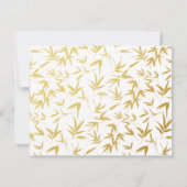 Elegant Gold Bamboo & Double Happy Chinesisch Save The Date (Rückseite)