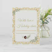 Elegant Gold Baroque Christmas Stationery Set - Th Einladung (Stehend Vorderseite)