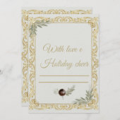 Elegant Gold Baroque Christmas Stationery Set - Th Einladung (Vorne/Hinten)