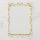 Elegant Gold Baroque Christmas Stationery Set - Th Einladung (Rückseite)