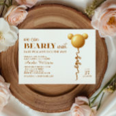 Elegant Gold Bear Balloon Bearly Wait Neutral Einladung