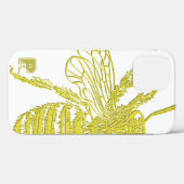 Elegant Gold Bee Monogram Case-Mate iPhone Case (Rückseite (Horizontal))