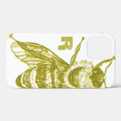 Elegant Gold Bee Monogram Case-Mate iPhone Case (Rückseite (Horizontal))