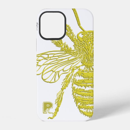 Elegant Gold Bee Monogram Case-Mate iPhone Case Hülle (Rückseite)